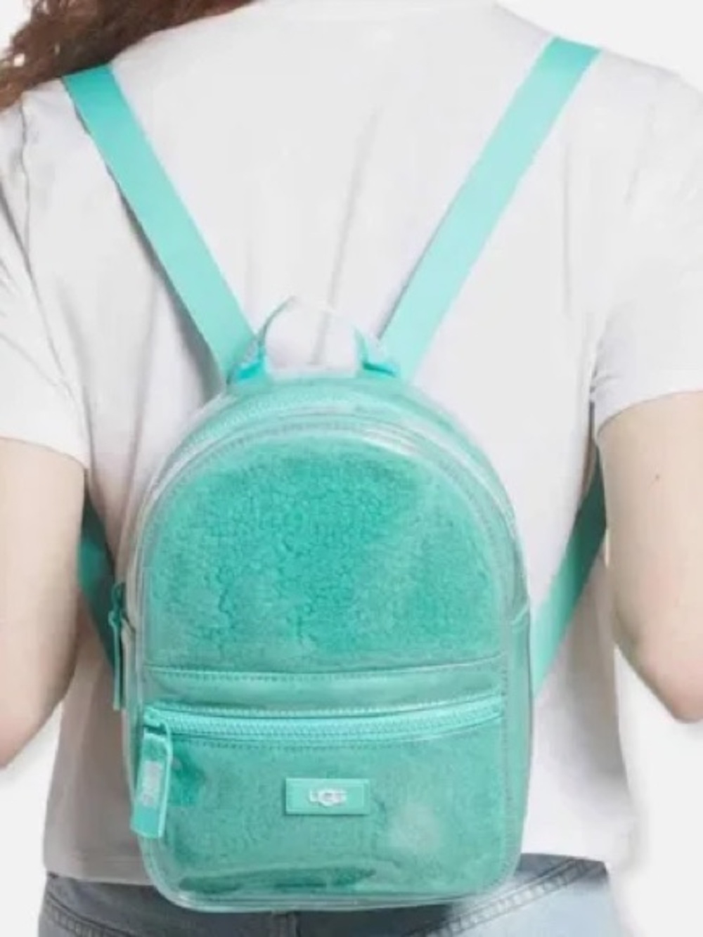 UGG Dannie II Mini Backpack Clear in the vibrant "Tide Pool" teal colorway,